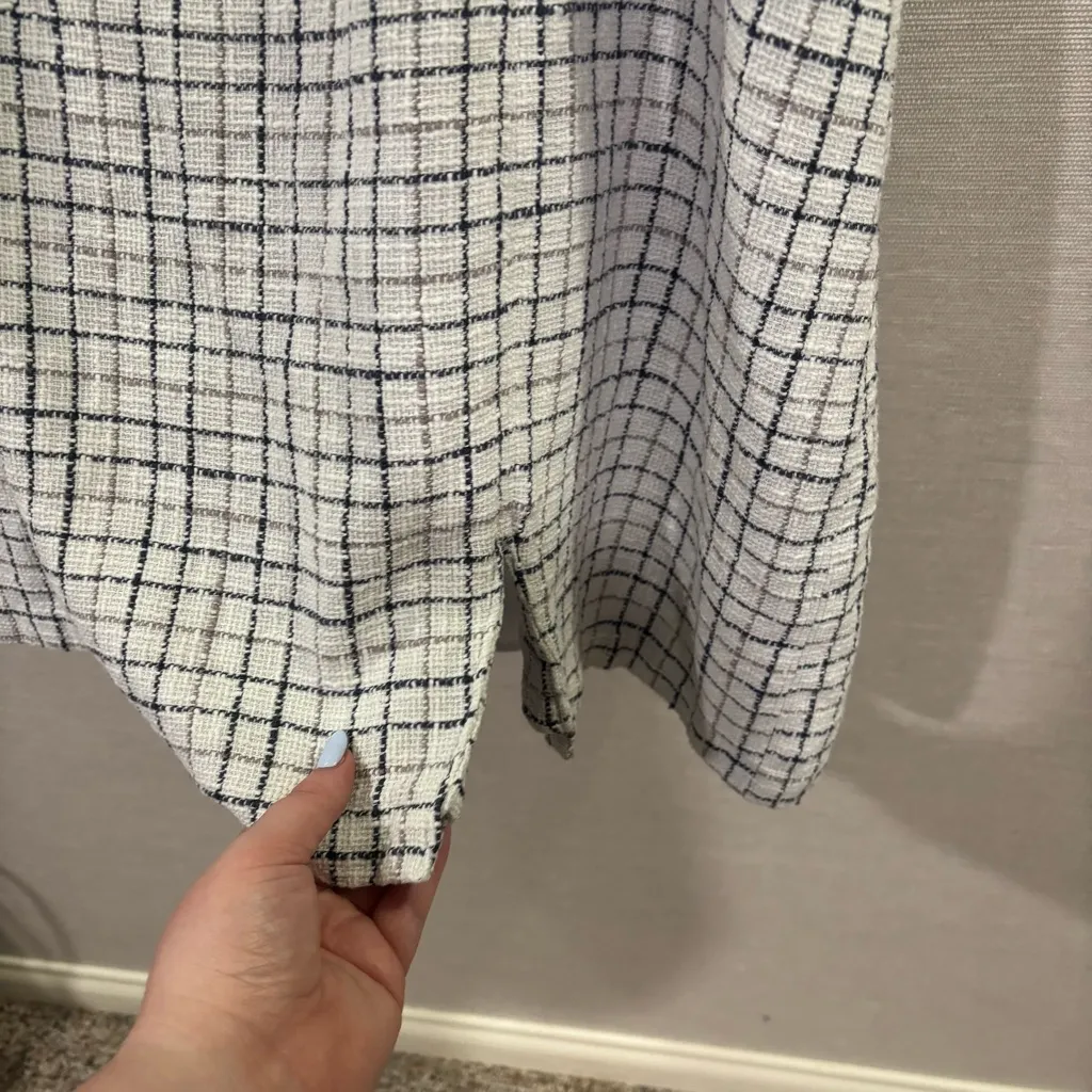 Abercrombie & Fitch Black and White Tweed Mini Sleeveless Dress Size‎ XXL - Image 6