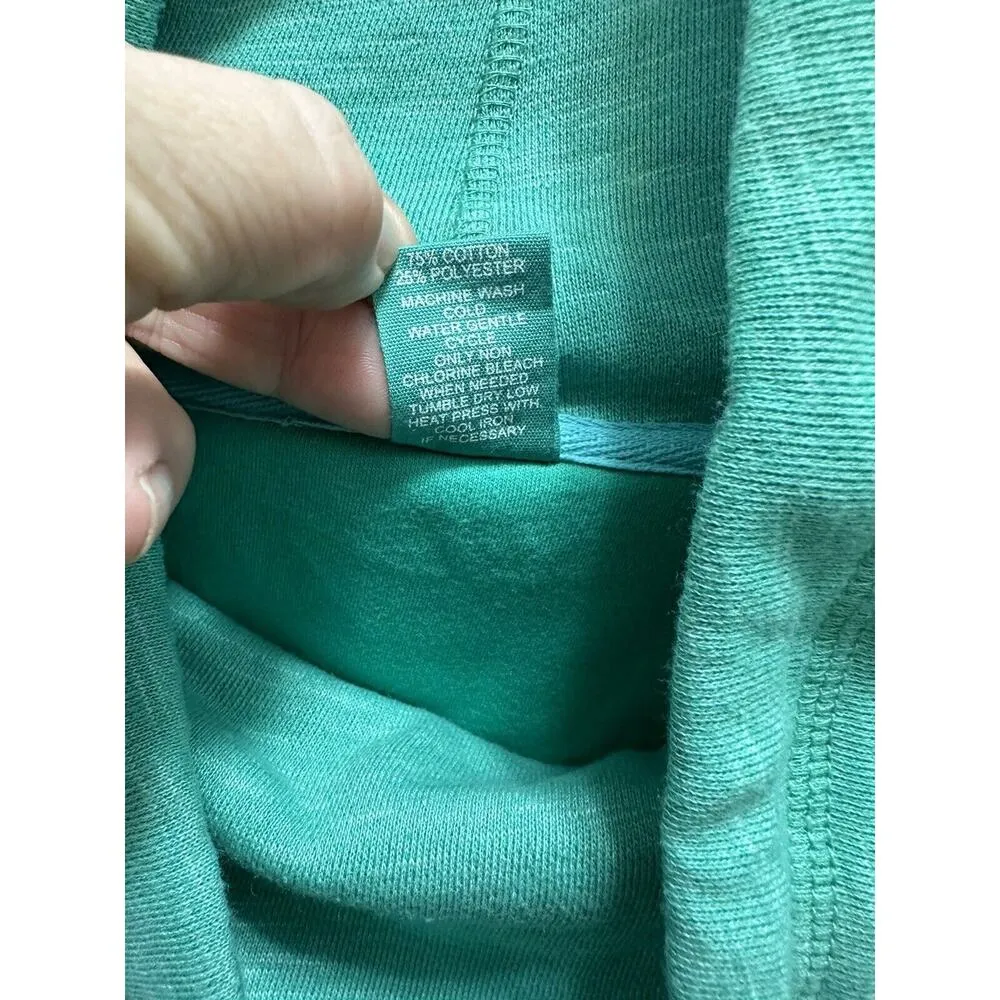 THE BLACK DOG Women’s Green Drawstring Cowl Neck Sweatshirt Size Small Worn 1X - Image 4