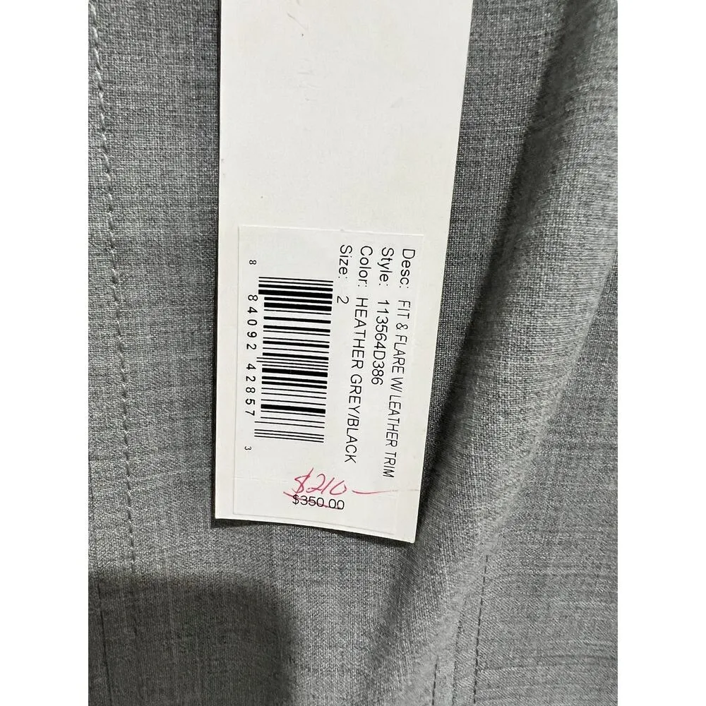 Revolve Rebecca Taylor Fit & Flare Leather Trim Mini Dress Size 2 $350 Stretch - Image 4