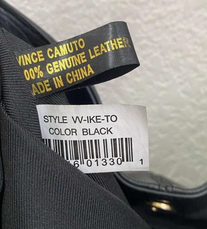 VINCE CAMUTO “IKE” Black Soft Pebbled Leather Tote Double Handle Shoulder Bag - Image 13