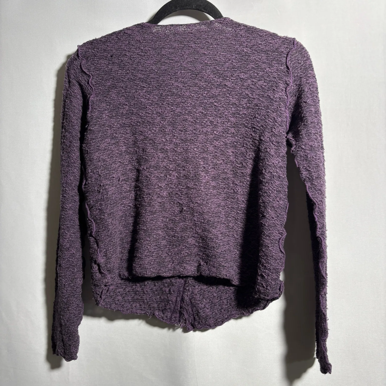 Cut Loose Purple Textured Knit Cardigan USA Made Fairy Grunge Sz M Y2K Boho Size M - Image 2