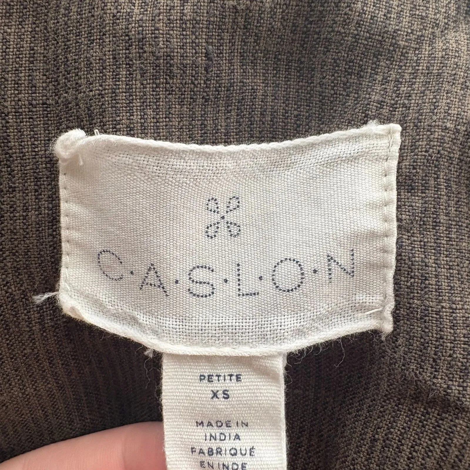 Caslon‎ 100% Linen Army Jacket Olive Green Fatigues Utility Size XS Petite - Image 3