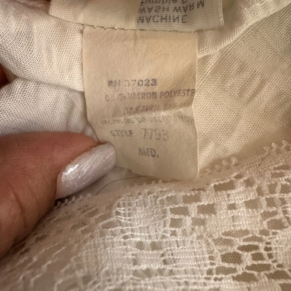 Vintage Collectibles By JC Penney Ivory Long Nightgown Med Lace Neck Sexy F35 White - Image 3