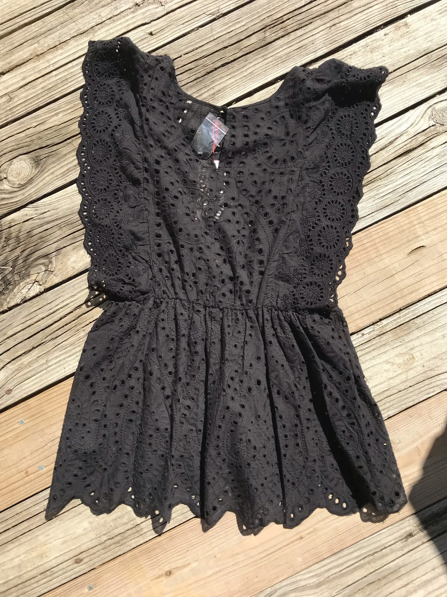 NWT Solitaire Crochet Babydoll Eyelet Lace Top sz M - Image 5