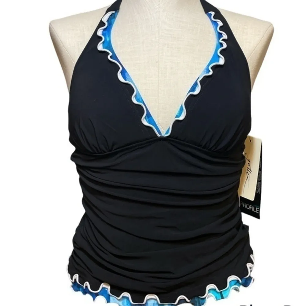 Profile by Gottex Woman’s black tankini halter swim beach size 8 NWT - Image 7