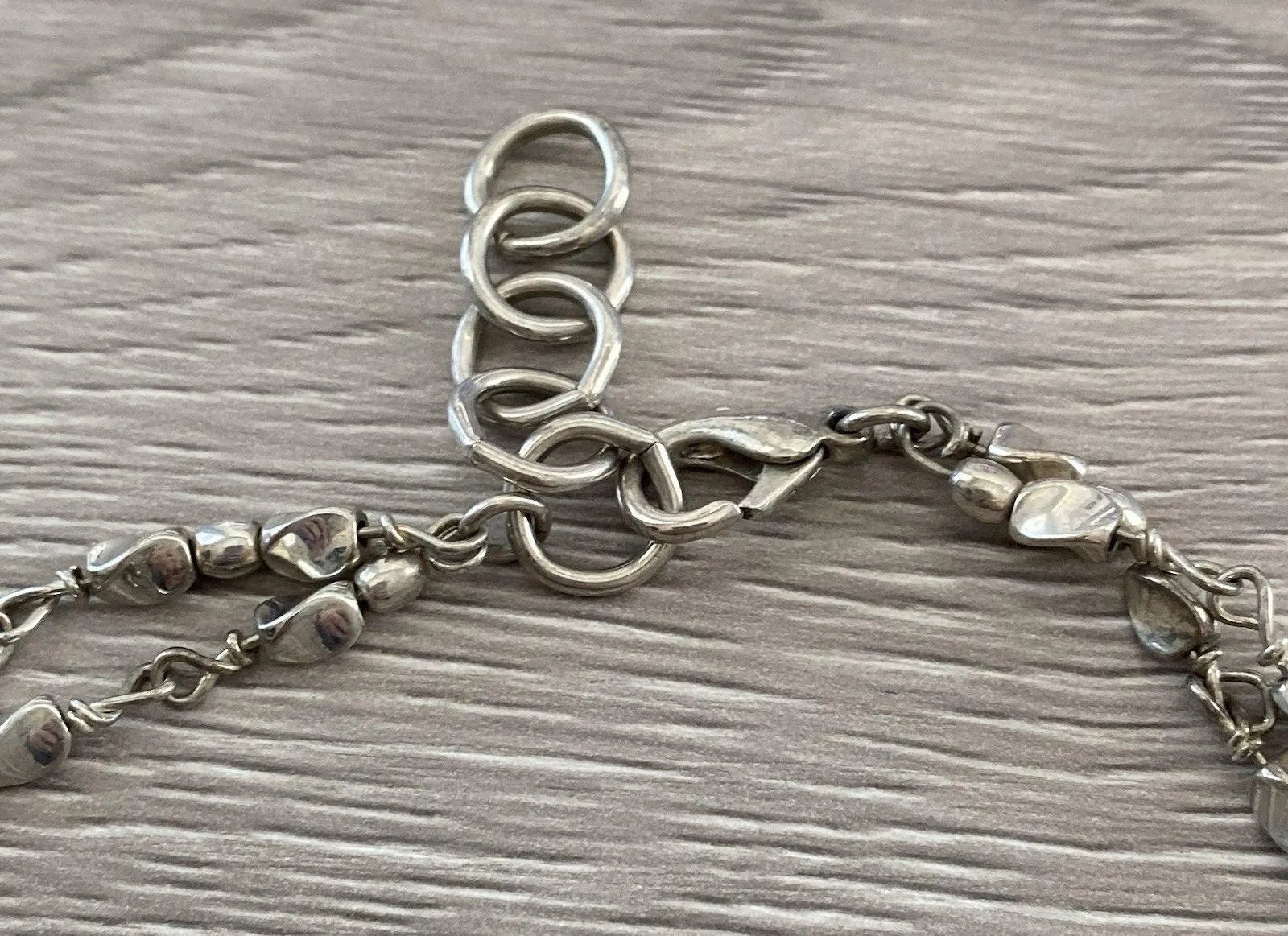 Anne Klein Vintage Silver Tone Choker Necklace 15" Pearl Style Beads Chunky - Image 4