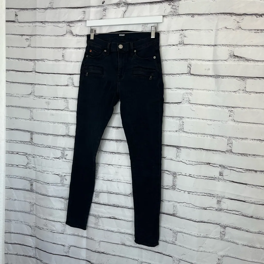 Hudson Roe Mid Rise Ankle Super Skinny Jeans Women’s 28 Dark Gray Stretch Denim - Image 8