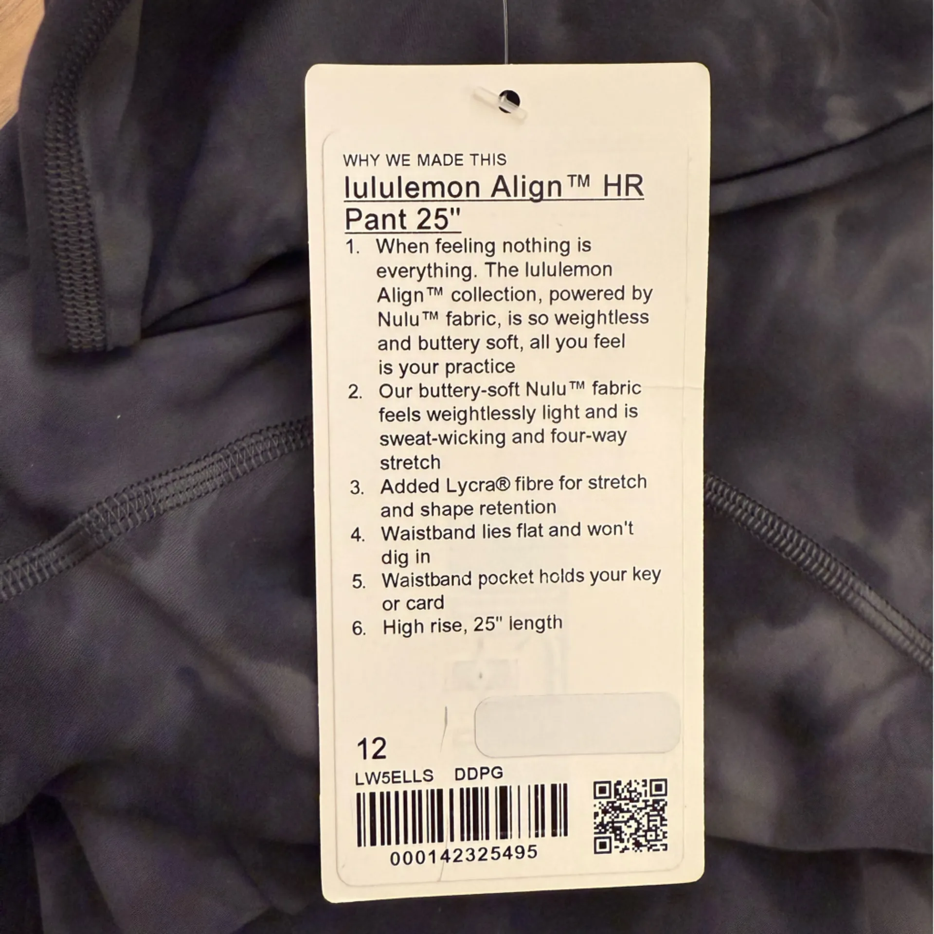 Lululemon Align HR Pant 25" Diamond Dye Pitch Grey Graphite Grey Leggings 12 - Image 6