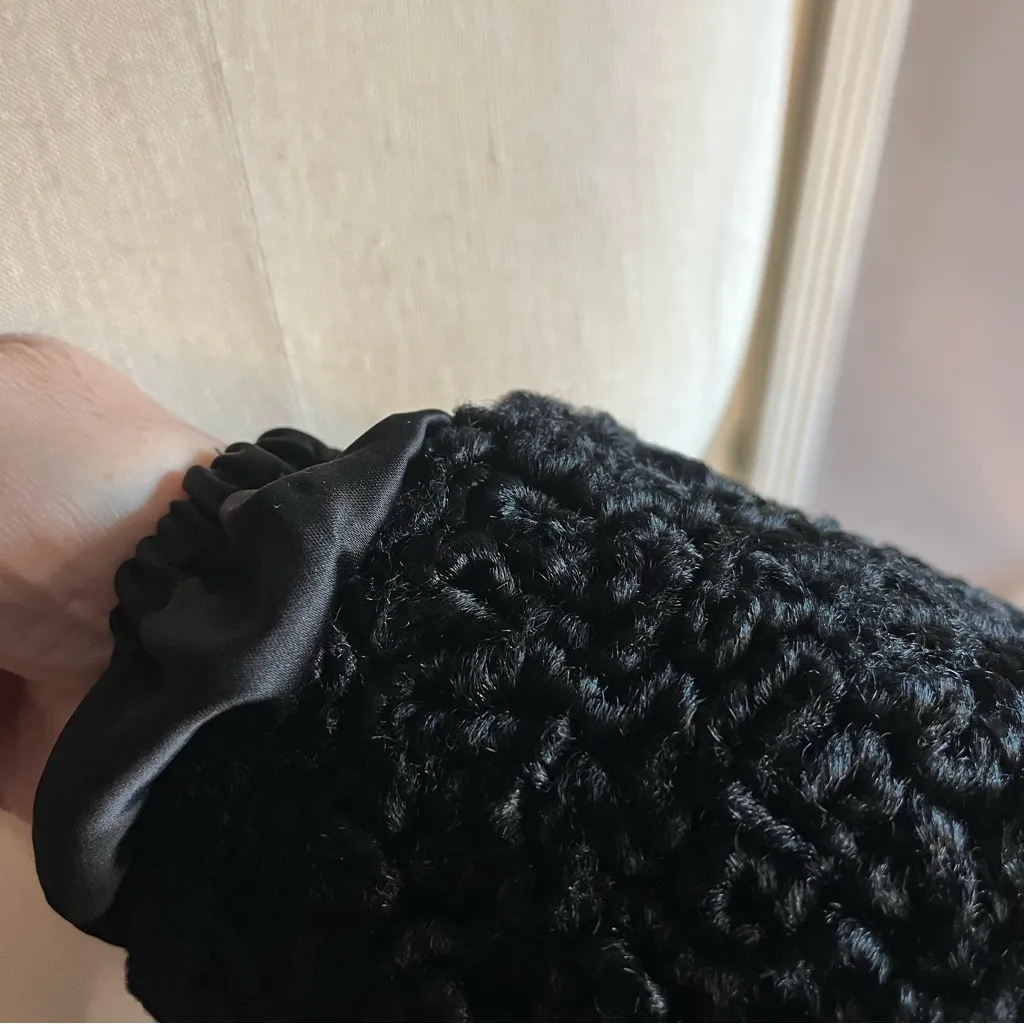 Vtg. Mink Astrakin by Lepshire made in France. Black - Image 13