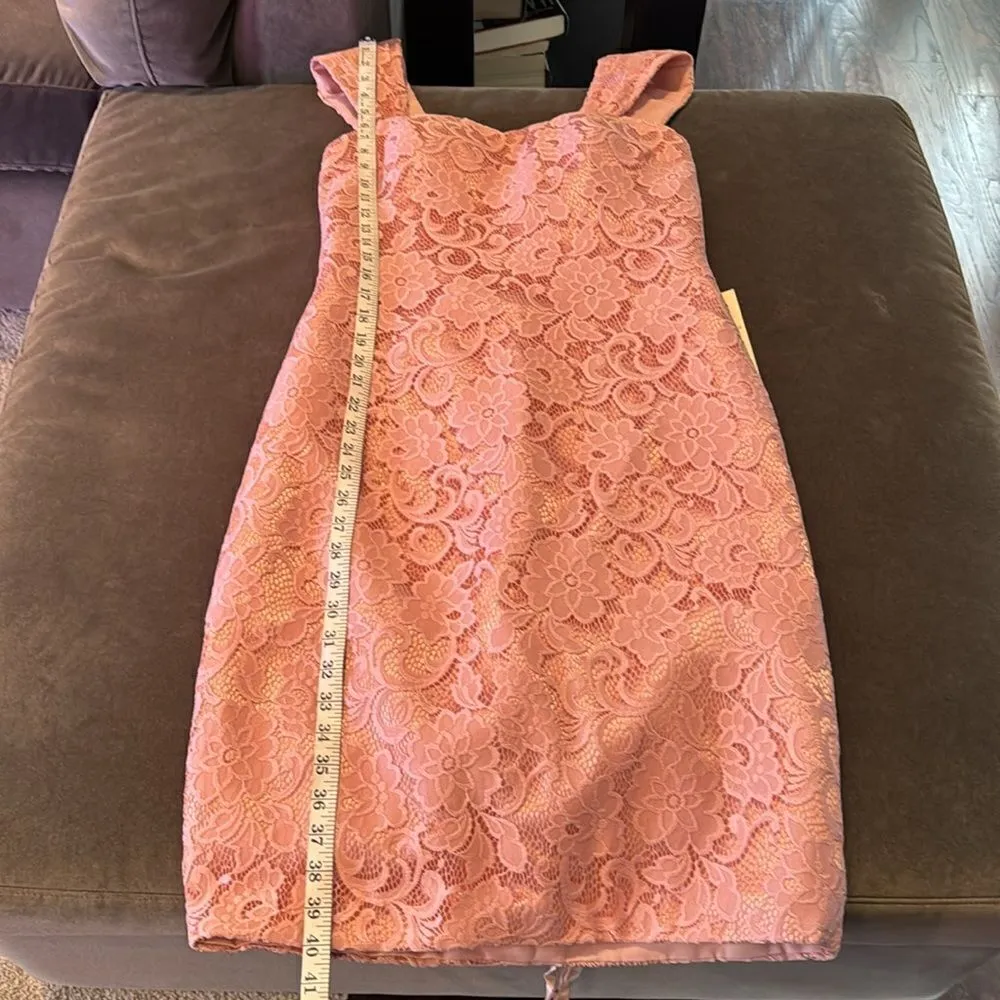 Women’s Tea Length Pink Formal Dress Corset Matching Chiffon Jacket Size 12 NWT - Image 10