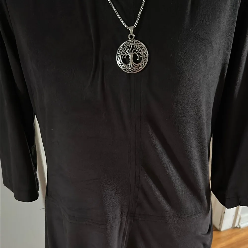 Allison Joy. Black Long Sleeve Dress with Zipper Detail - Image 5