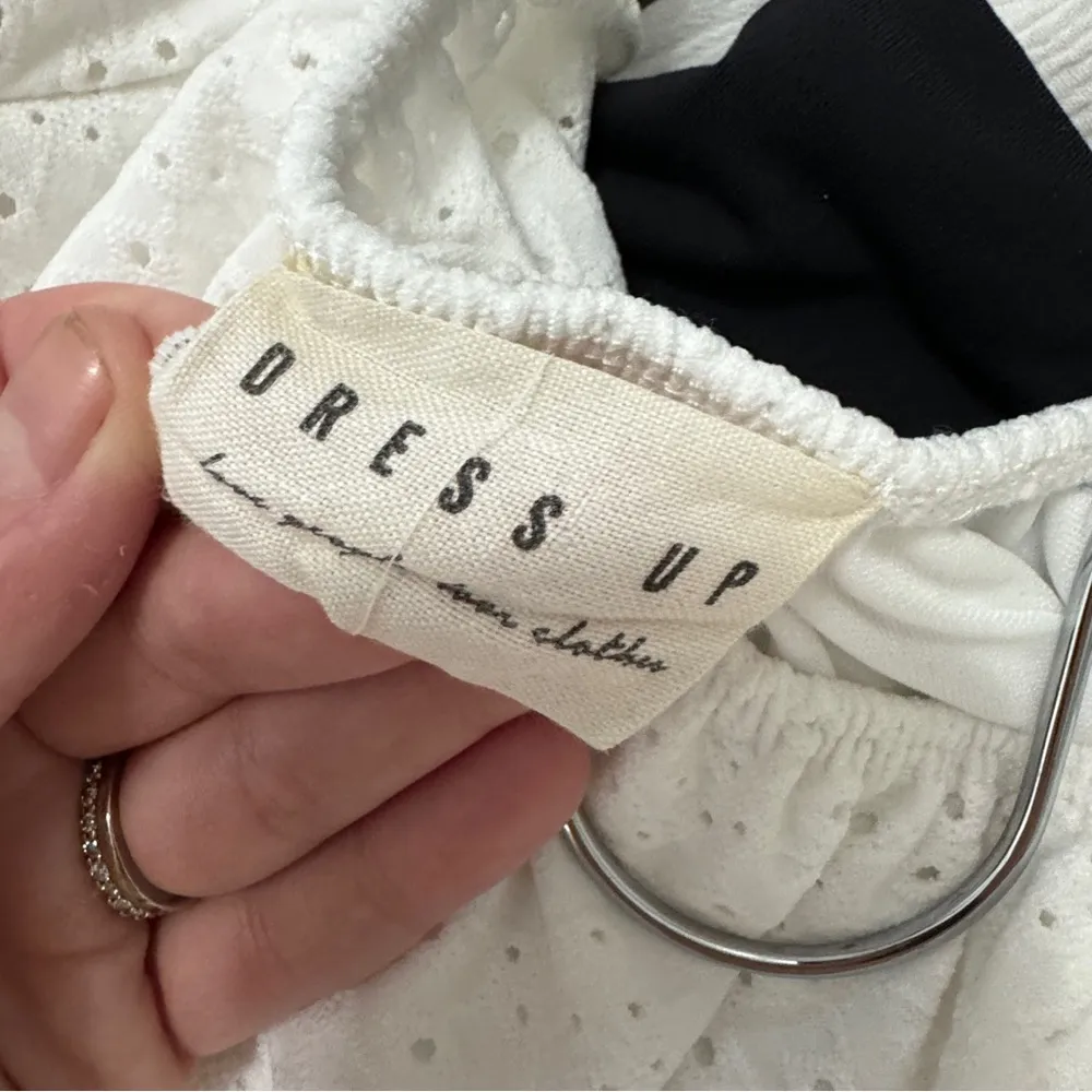 White Eyelet Dress Up Dress Large - Image 4