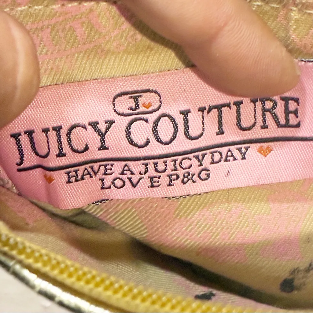 Juicy Couture Y2K Pink Gold preppy royalty Wristlet‎ Wallet Clutch - Image 5