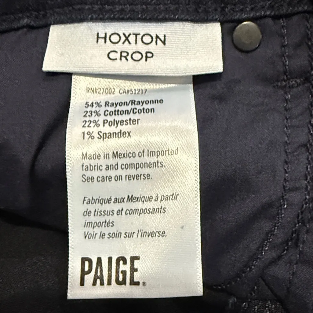 PAIGE Hoxton Crop High Rise Ultra Skinny Indigo Denim Jeans - Image 13
