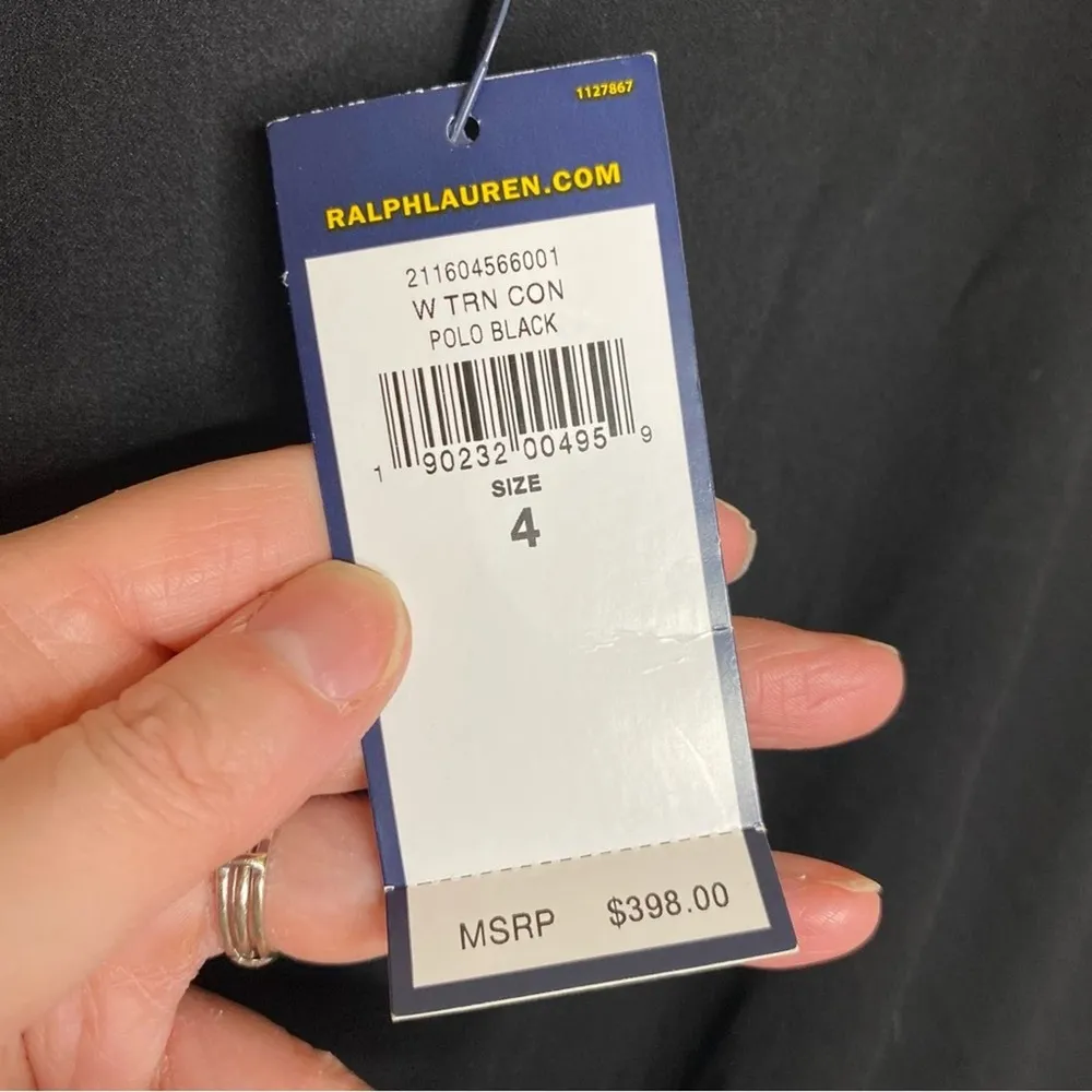 Polo Ralph Lauren Black Jumpsuit Cap Sleeve VNeck Womens Size 4 NWT Retail $398 - Image 7