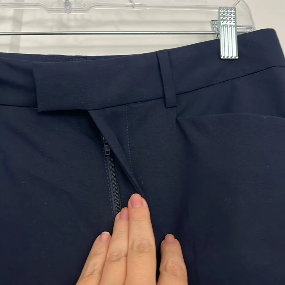 Zara XS Navy Blue Cropped Trousers with Pockets - Image 5
