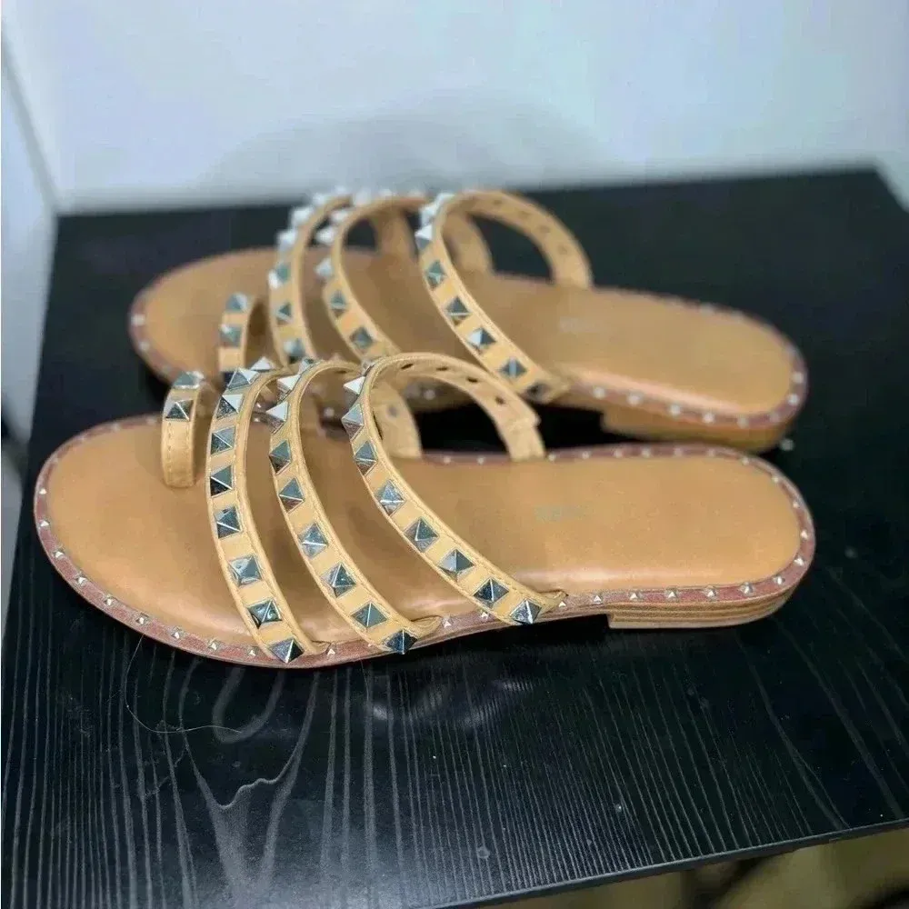 Sincerely‎ Jules Tabbi Studded Sandal Tan Size 7 - Image 5