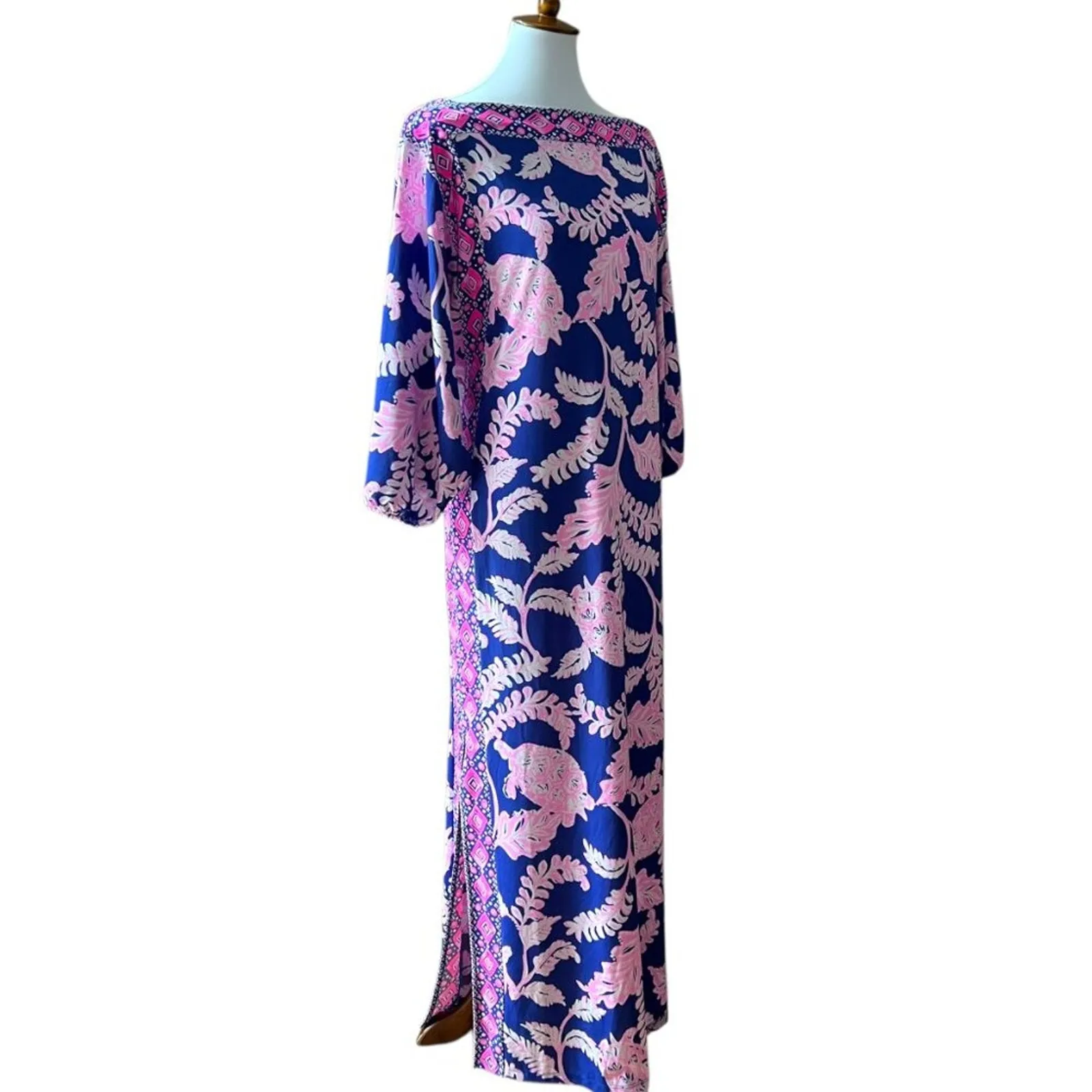 Lilly Pulitzer Maxi Dress 10 Long Dress Boho Resortwear Beach Turtle Tropical - Image 8