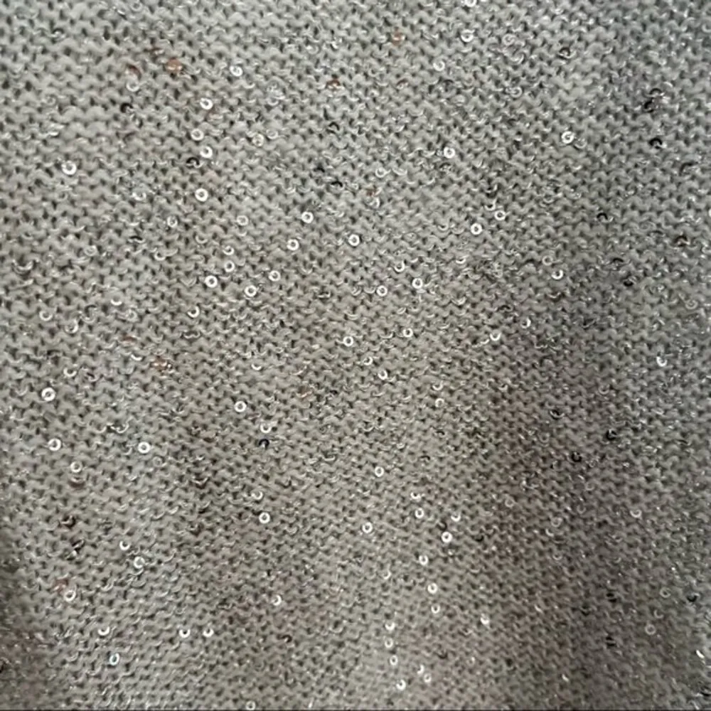 a.n.a Ana Womens Misses Gray Metallic Sequin Bow Tie Back Sweater - Image 5