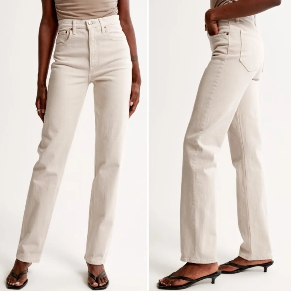 Abercrombie & Fitch Jeans Ultra High Rise 90s Straight in Stone Ivory - Image 6
