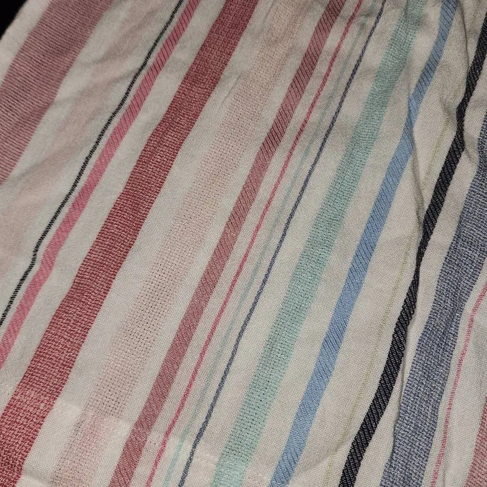 Cloth & Stone Womens Linen Blend Striped Wide Leg Crop Pants w/ Belt‎ XS - Image 4