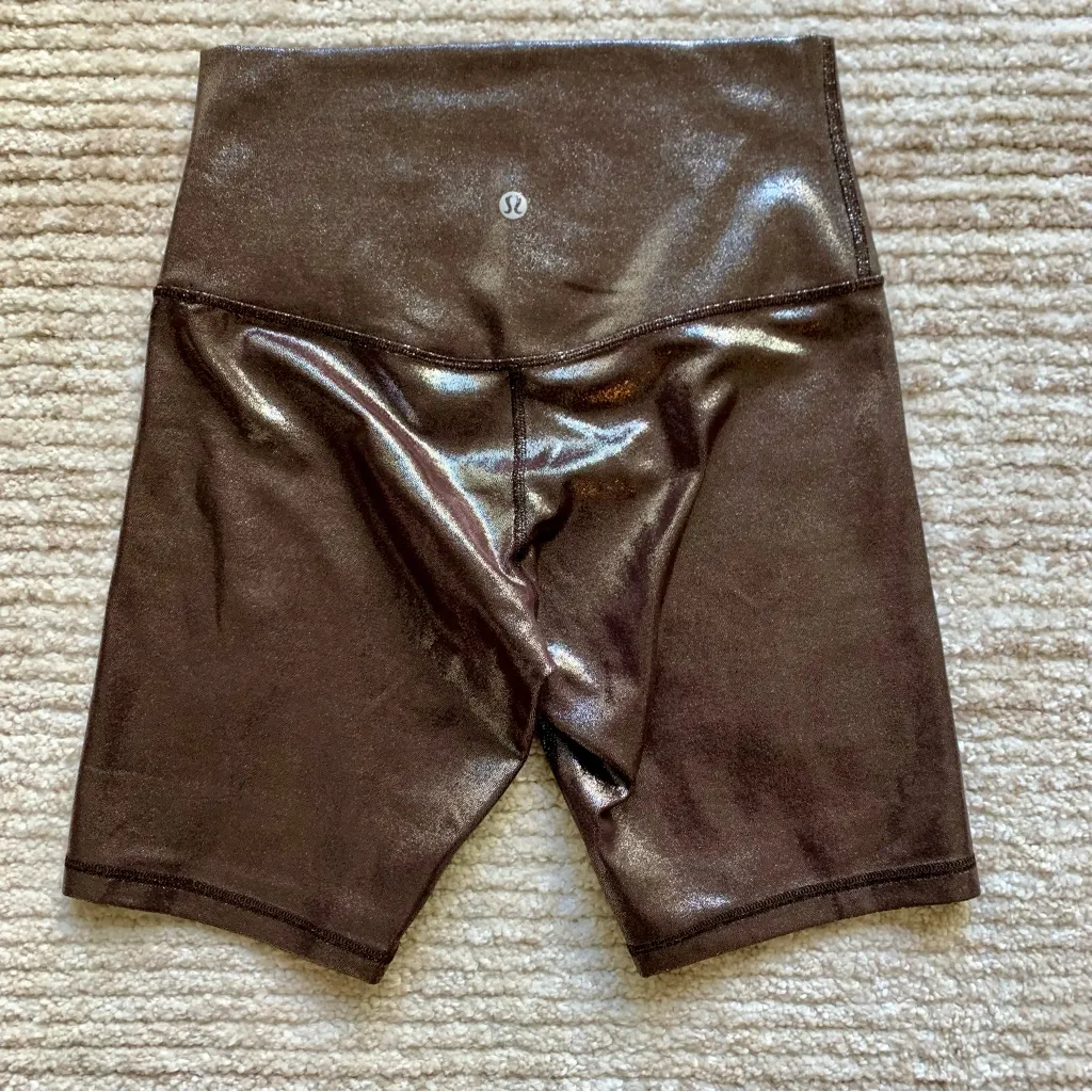 Lululemon  Align High-Rise Shine 8” Short Brown Foil Size 6 - Image 4