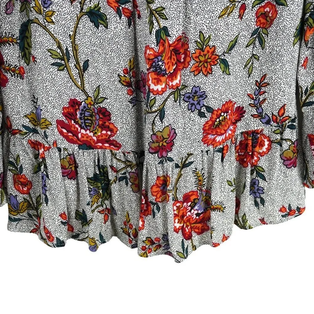 MAEVE ANTHROPOLOGIE Janie Flounced Floral Peasant Boho Cottage Blouse Size‎ 2 - Image 14