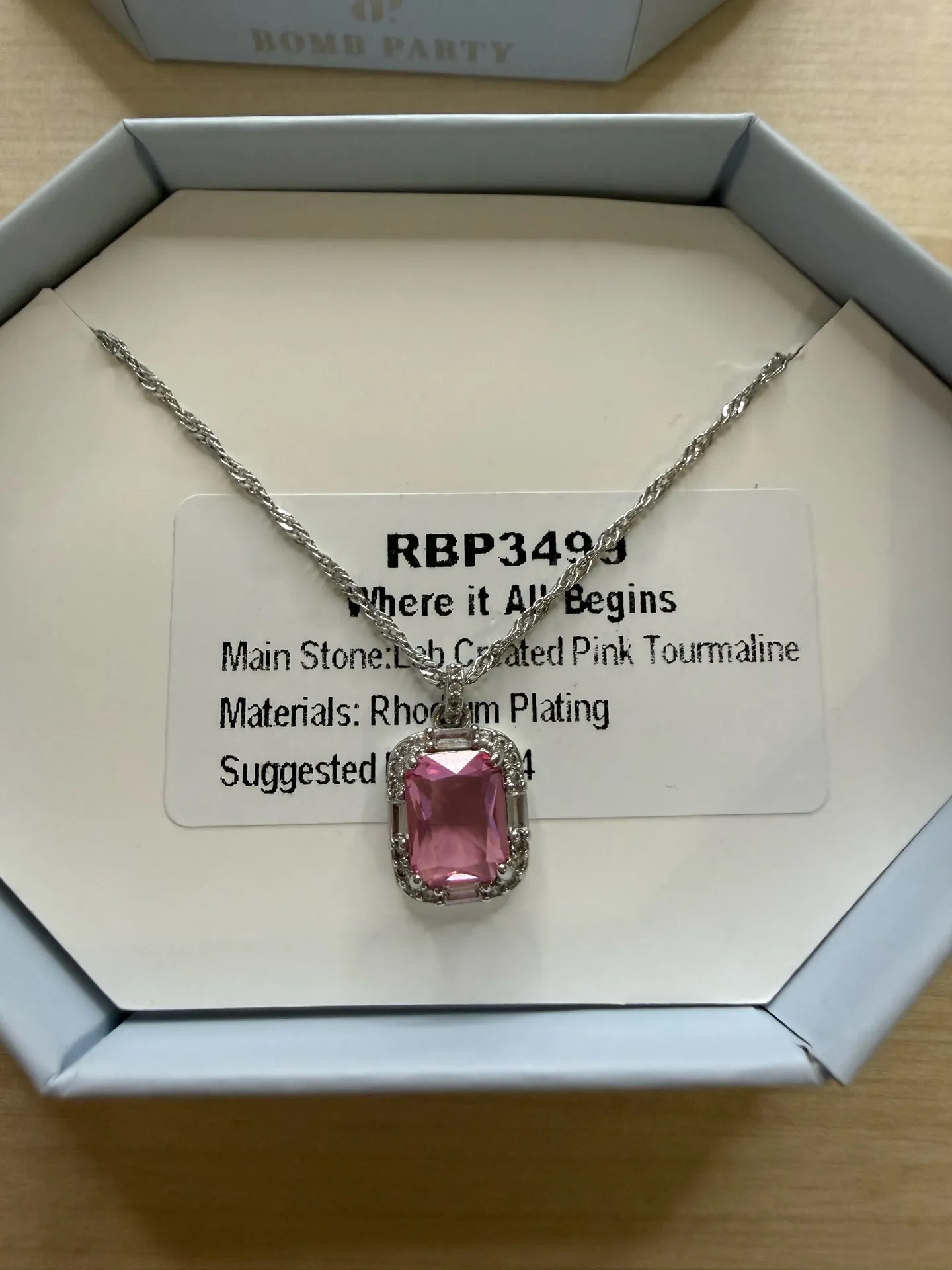 Bomb Party Pink Rhodium Necklace - Image 2
