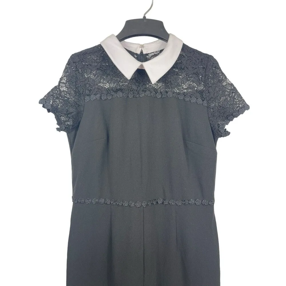 Shelby & Palmer Black Wednesday Addams Inspired Short Sleeve Jumpsuit Size 10 - Image 4