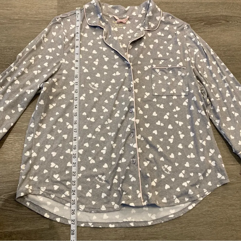 Kate Spade Grey Heart Design Long Sleeve Button Down Top Women’s Plus Size 1x - Image 9