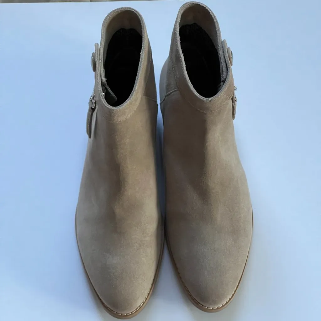 Aquatalia Suede ankle boots 9 Weatherproof Suede Booties Rose Tan Neutral $495 - Image 5