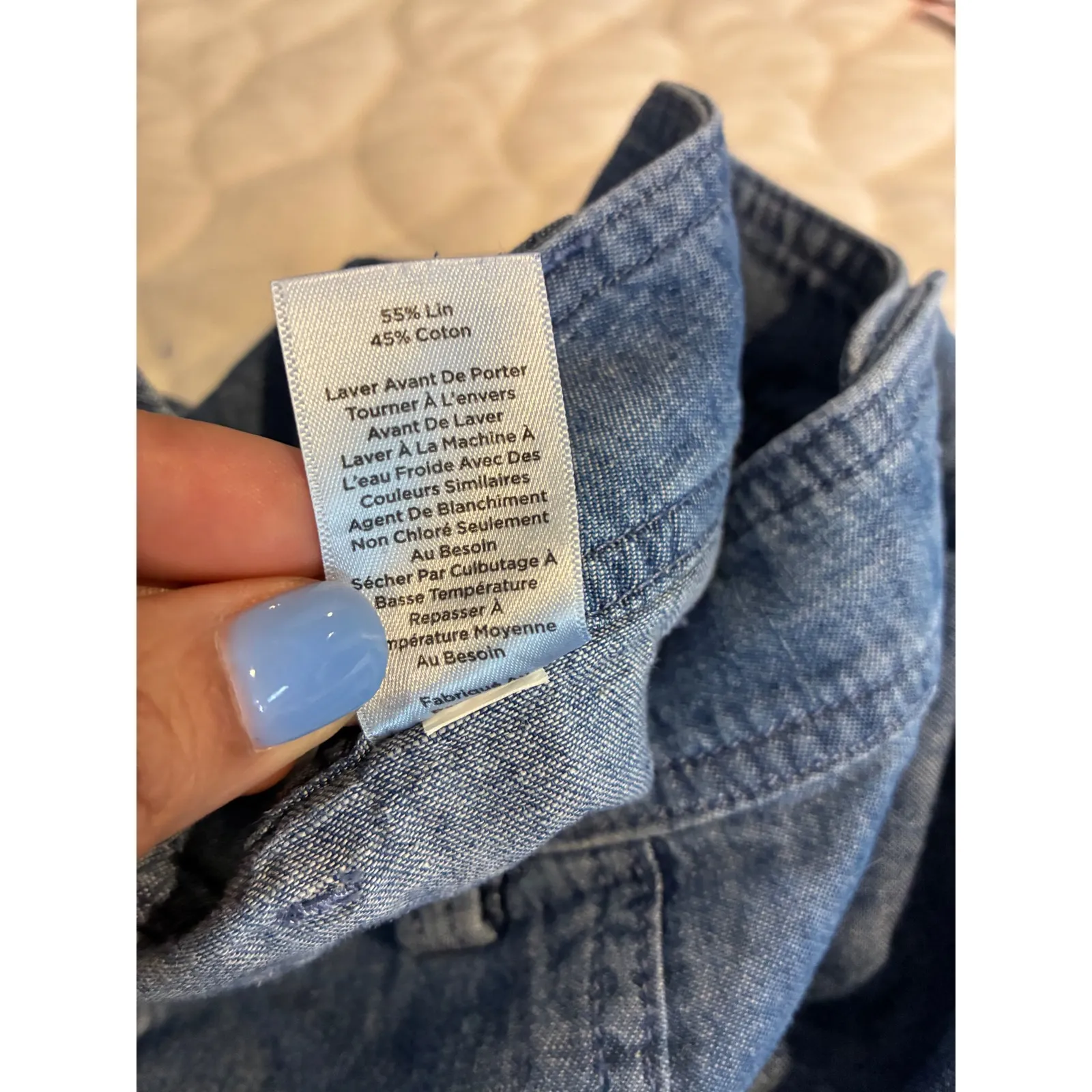 Talbots Denim Shorts Chambray Blue Button Accent Pockets‎ Womens Size 12 - Image 5