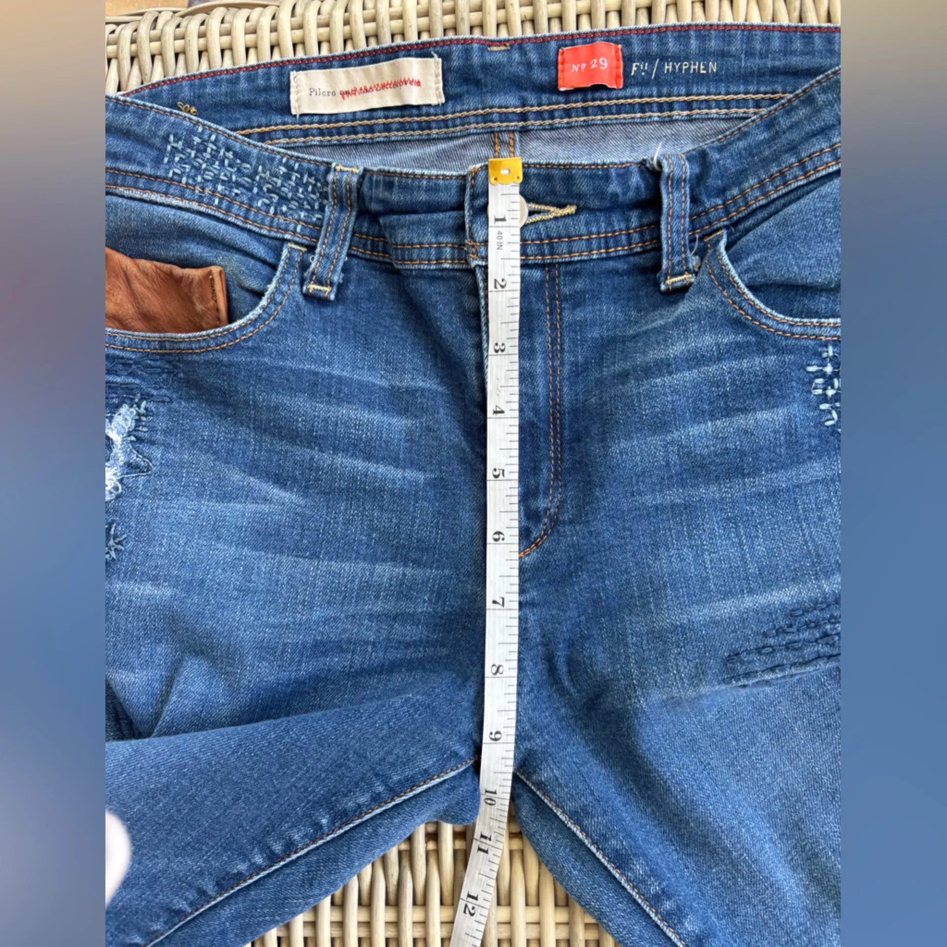 Pilcro Letterpress Hyphen Fit‎ Straight Leg Distressed Jeans 29 layered boho - Image 12