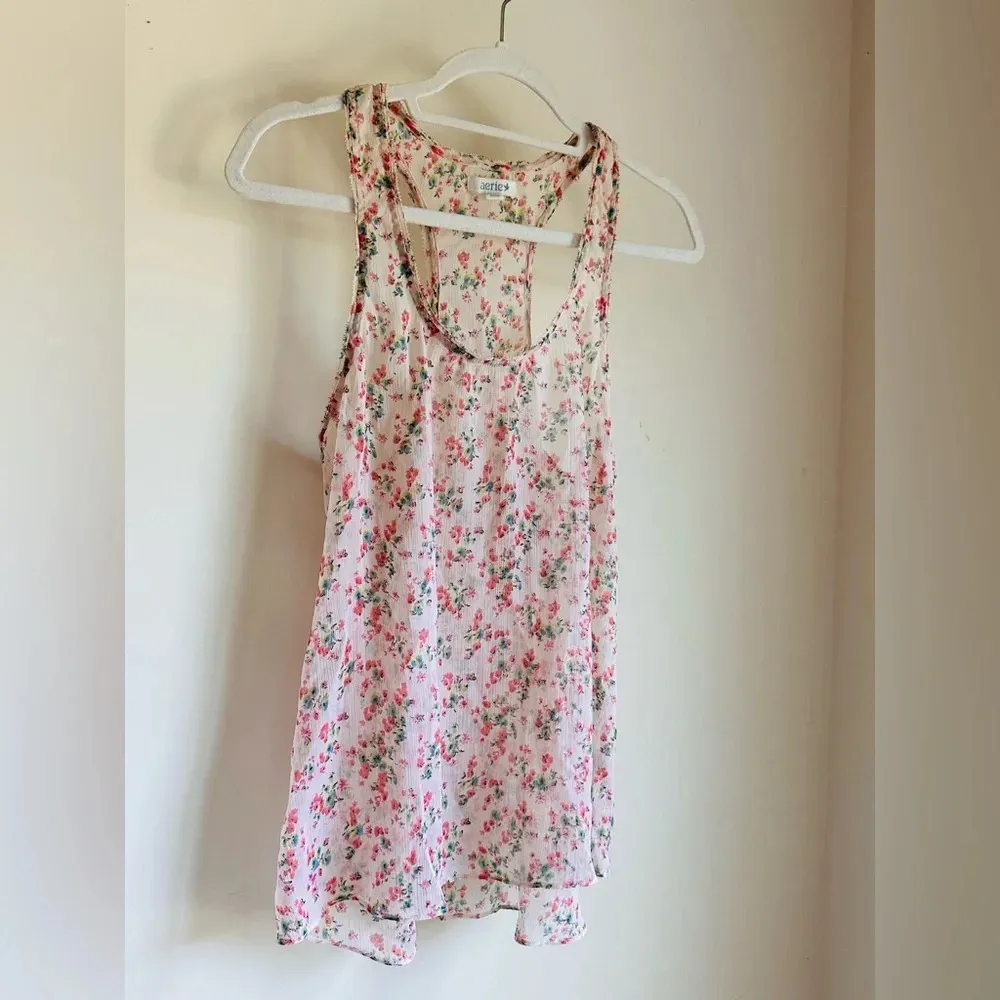 Aerie Sheer Floral Tank Top - Size S - Image 4