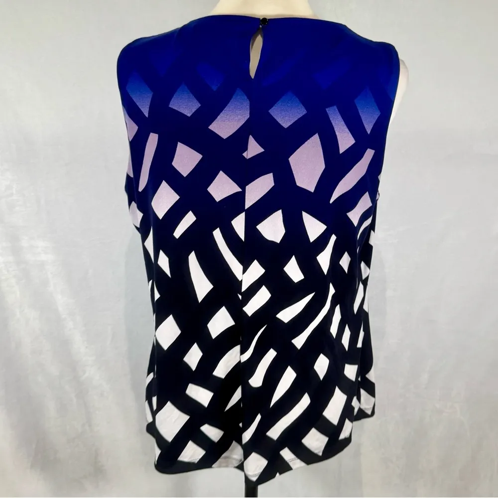 Calvin Klein beautiful ombré abstract print pleated top size XL - Image 4