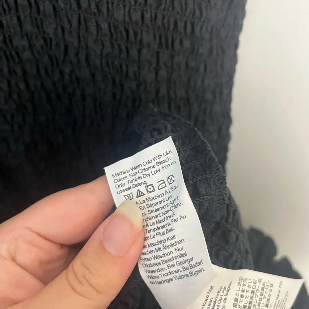 J.Crew  black Smocked tie-front dress size 10 - Image 7