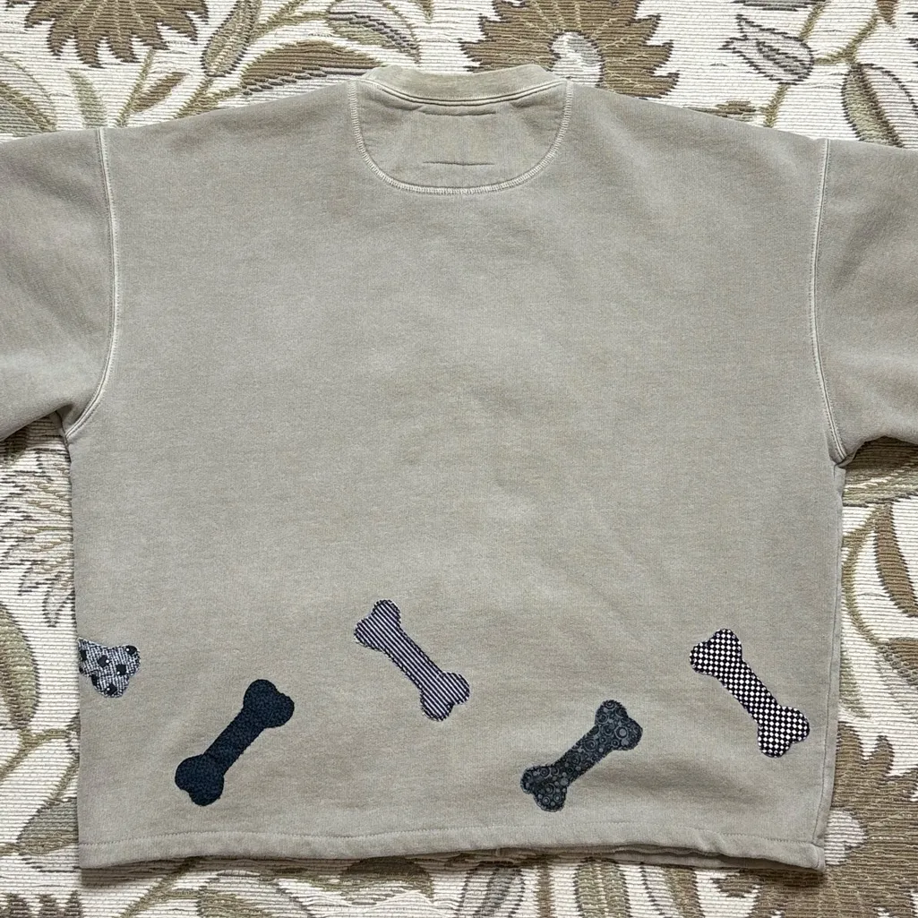 Lori Designs Paw Print Sweatshirt Cardigan Jacket Shacket Dog Bone L Large XL Brown - Image 6