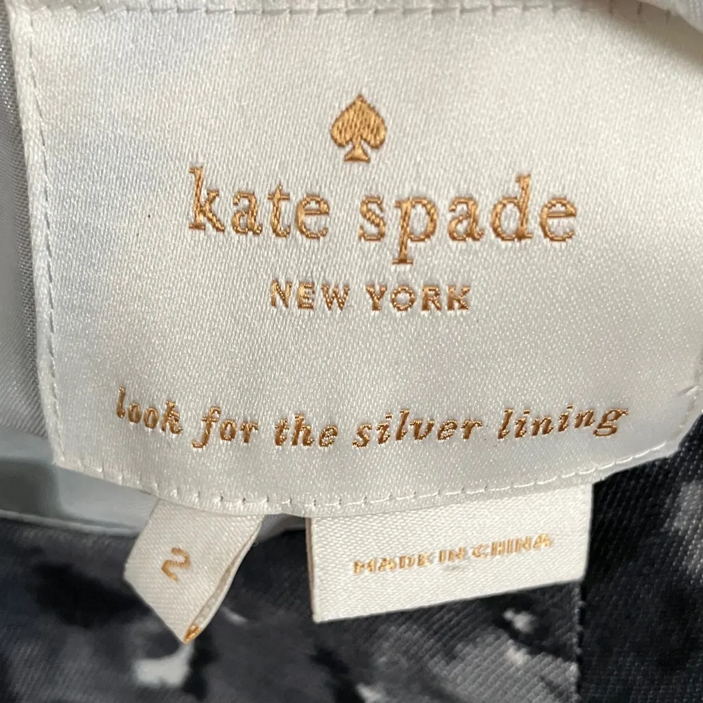 Kate Spade: Black & White Floral Mini Dress- Silk Blend- 2 - Image 2