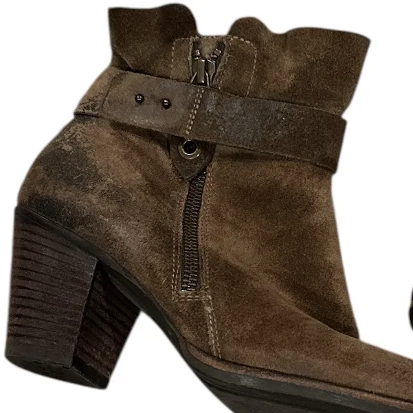 Paul Green Nubuck Suede Brown Sheridan ankle heeled western booties size 7 - Image 5