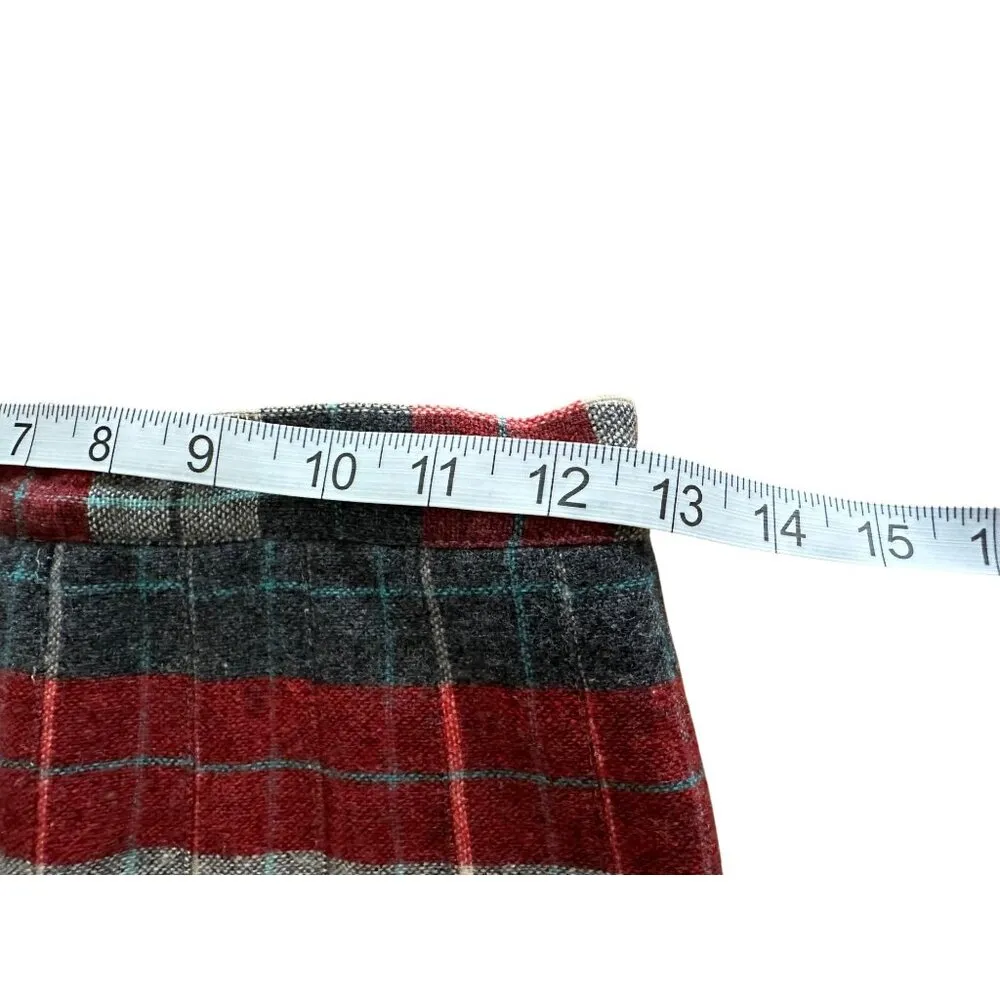 Vintage Red & Grey Plaid Wool Blend A - Image 5