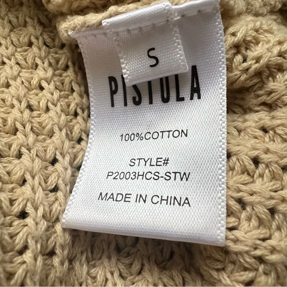 Pistola Olga Distressed Pullover Sweater in Tan Size Small - Image 11