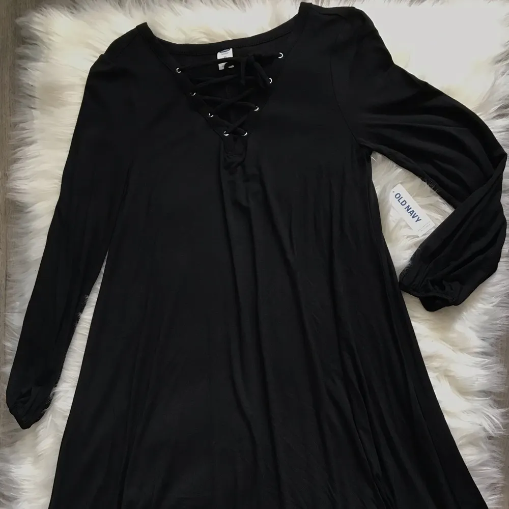 black lace-up swing dress - Image 2