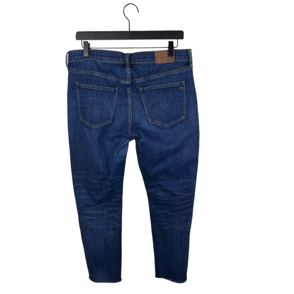 Madewell The Slim Boyjean Raw-Hem Edition Cropped Dark Wash Denim Jeans Size 28 - Image 3