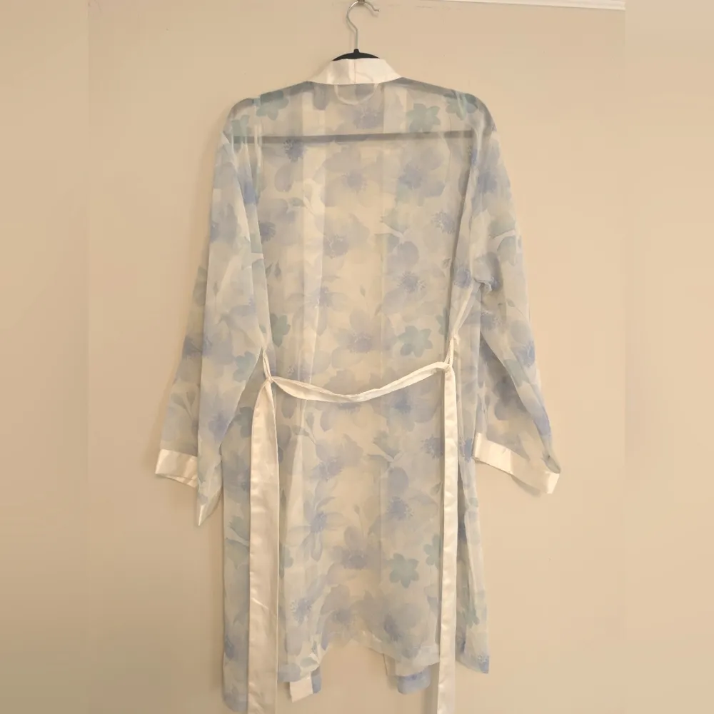 Set! Vintage Valerie Stevens Floral Robe & Slip Lingerie Set – Size M - Image 9