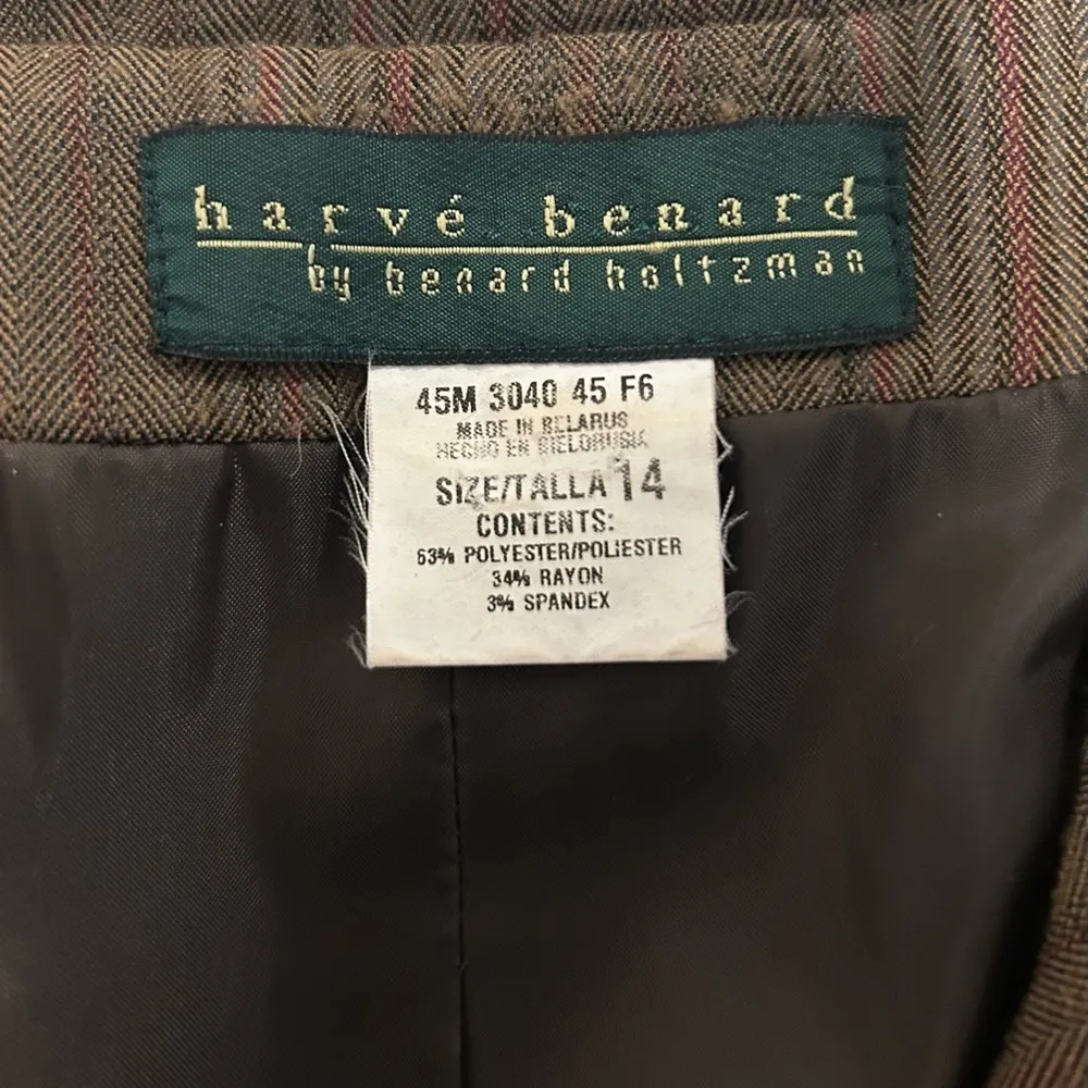 Harve’ bernard by benard holtzman Brown Striped Blazer-preowned size 14 - Image 3