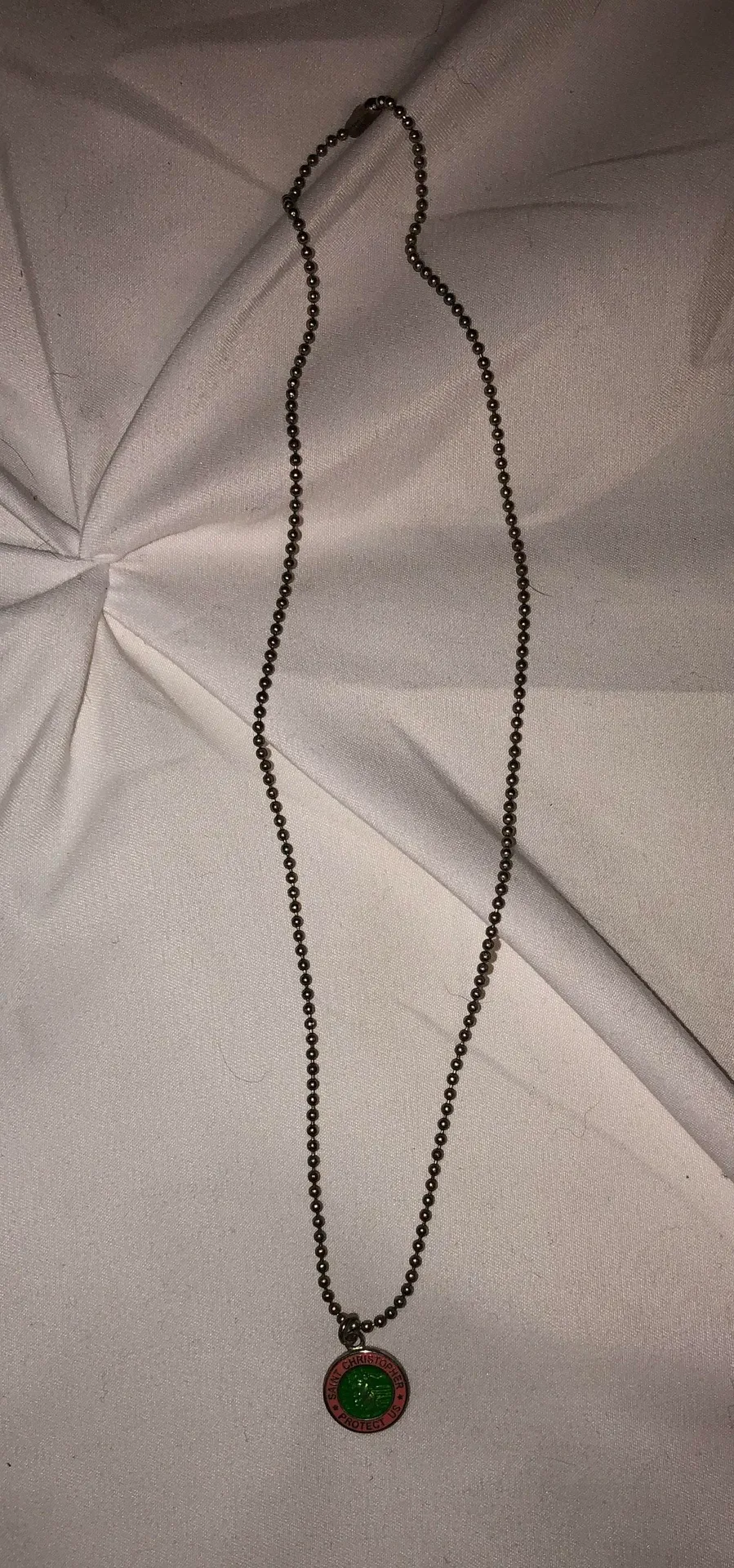 pink and green st christopher necklace - Image 2