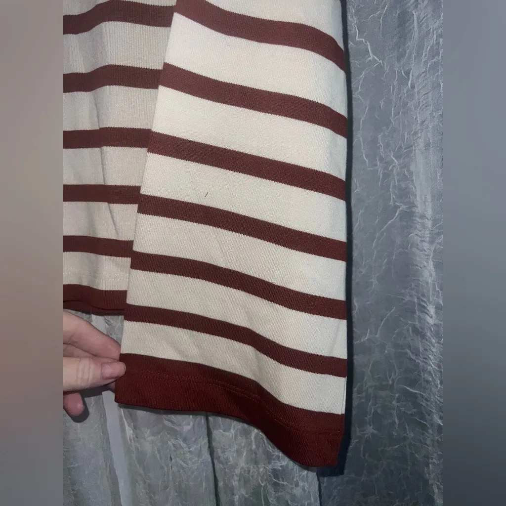 Marine Layer Suri Top Women XS Flare Long Bell Sleeve Striped Relaxed Shirt NWOT - Image 4