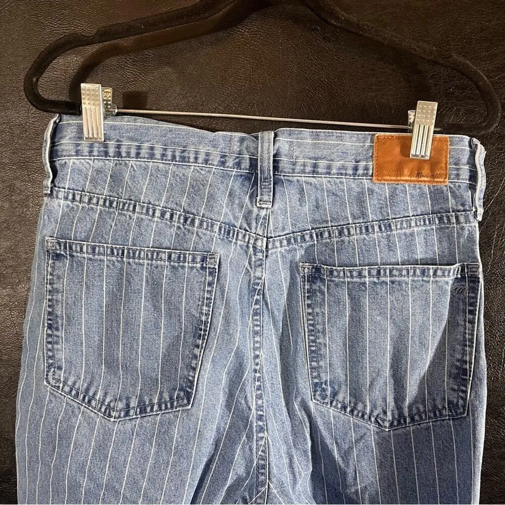 Madewell Pinstripe The Perfect Vintage Crop Jeans Size 28 - Image 6
