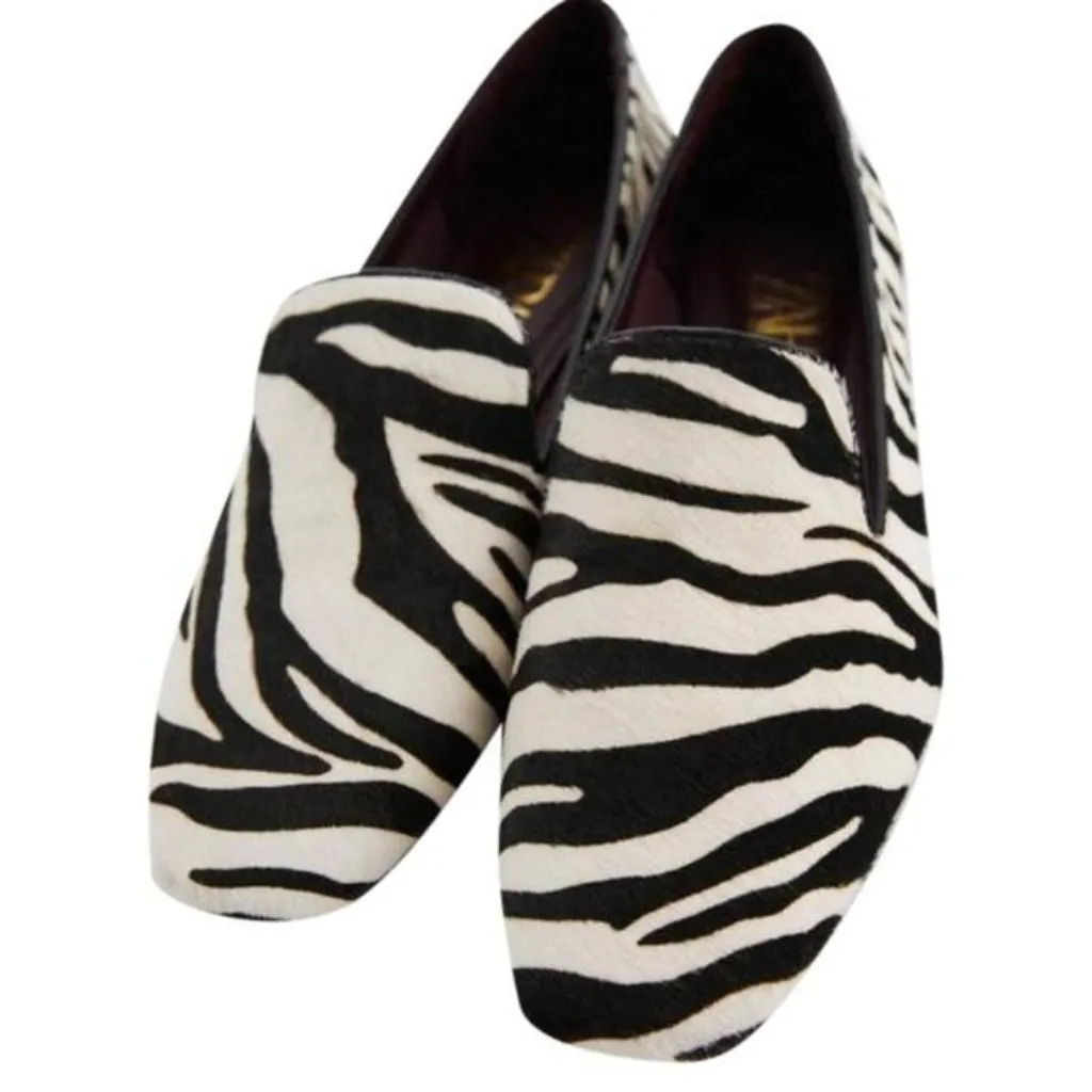 NEW Zara Black White Zebra Print Leather Calf Hair Mulesslides EU 36 US 6.5 - Image 3