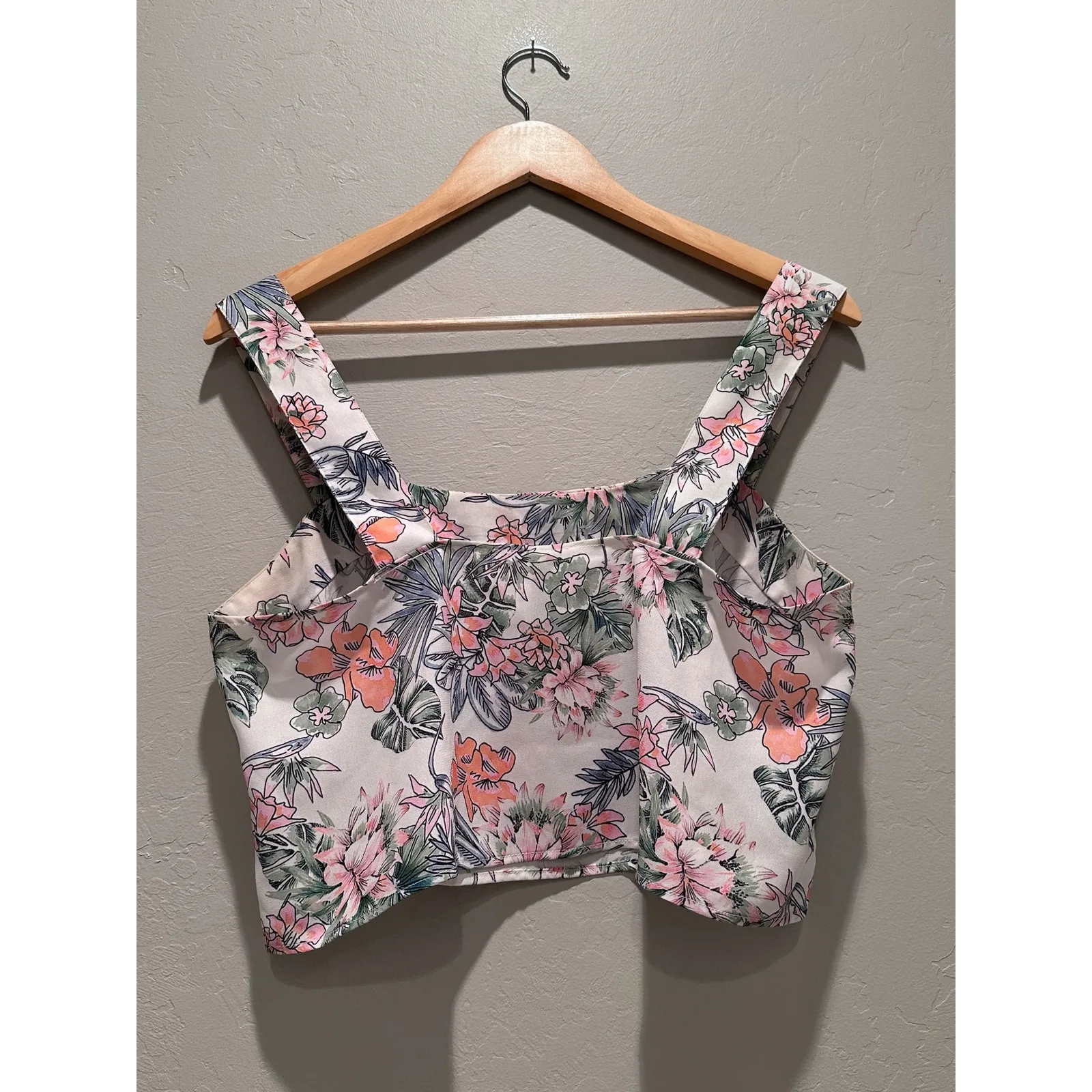 Anthropologie Alana Gunn Springbook Crop Cover Up Floral Tank Skirt Set Medium White - Image 6